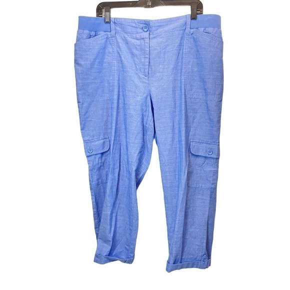 TALBOTS Blue Cargo Pants Women's size 14 Casual Feminine Outdoor - Picture 1 of 4